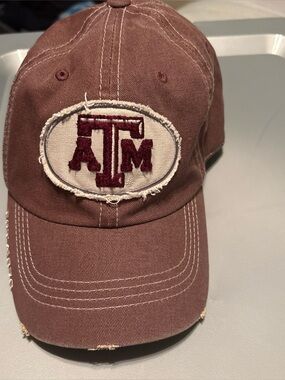 NWT Texas A&M Aggies Top of the World Adjustable Maroon Cap Hat Distressed